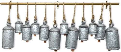 Galvanised Vintage Style Jingle Christmas Hanging Cow Bells