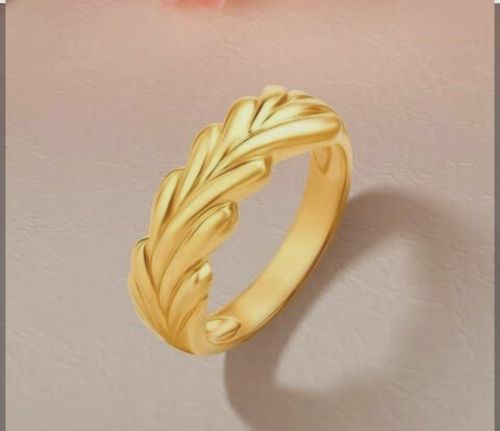 Ladies Customized Gold Ring, Color : Golden
