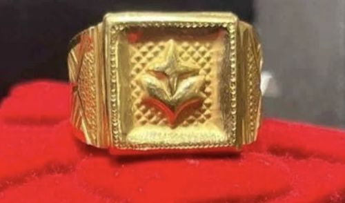 Wedding Gold Ring for Men, Color : Golden