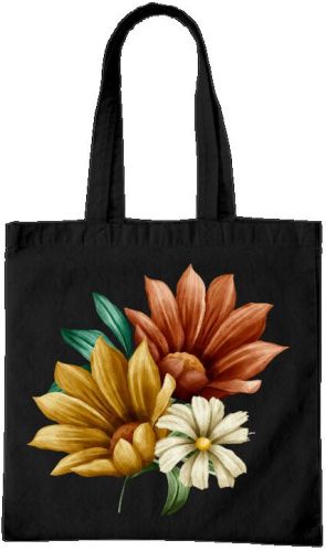 Recycled & Reusable Sun Flower Tote Bag for Shopping, Everyday Use