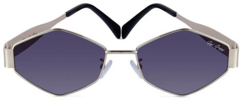 Fantasy Blue Hexagonal Men Sunglasses, Frame Color : Silver