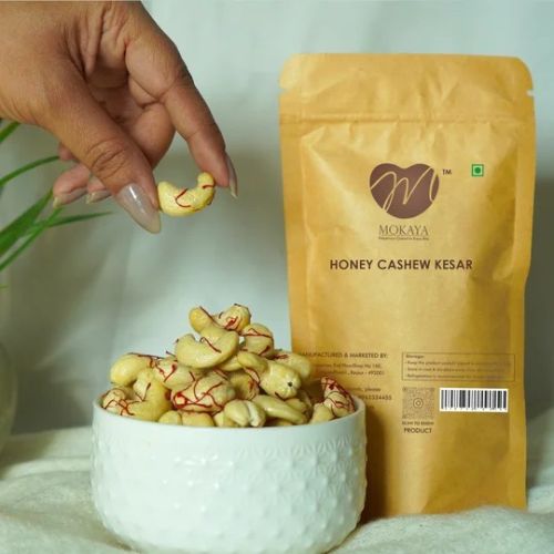 Honey Kesar Flavoured Cashew Nuts for Snacking