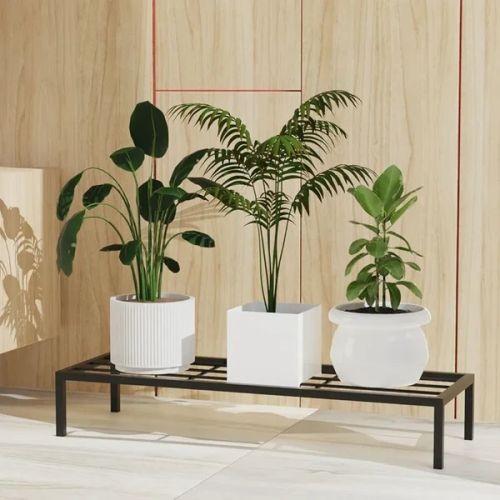 Wrought Iron Metal Pot Holder Rack 24x20x10 Inches For Indoor Outdoor