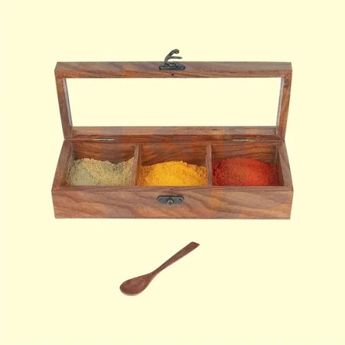 Rosewood Spice Box For Dry Fruits, Or Small Kitchen Essentials