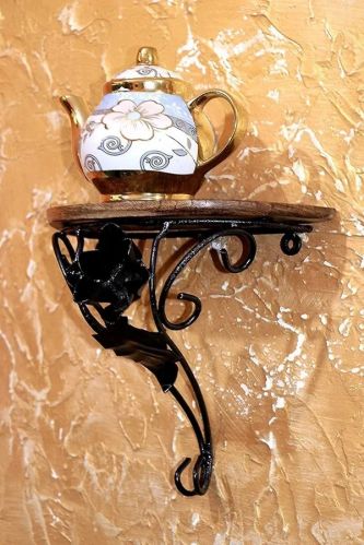 Wood & Iron Wall Shelf Set of 2