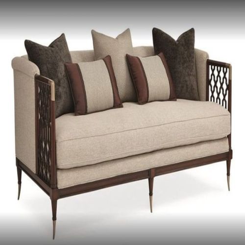 Plain Polished Traditional Wooden Sofa Set, Color : Brown Standard