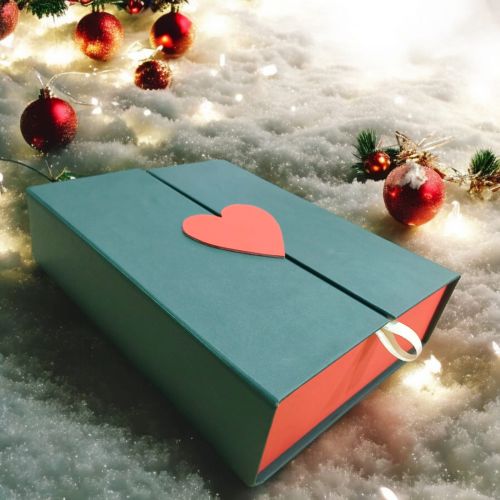 Plain Cardboard Rigid Box with Custom Insert, Color : Green & Red