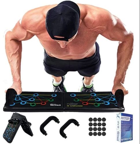 HK Imports Foldable Push Up Board, Color : Black