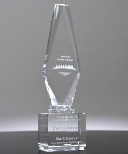 Narrow Crystal Diamond Trophy, Color : Transparent for Award Use