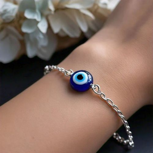 Asia Sterling Silver Blue Evil Eye Bracelet Chain Unisex