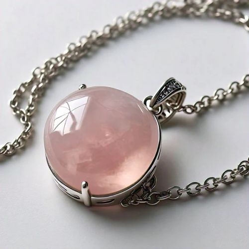 Women Phoebe Sterling Silver Rose Quartz Minimalist Necklace
