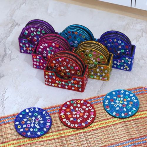 Wood Artisan Coaster Set for Protecting Surfaces With Style