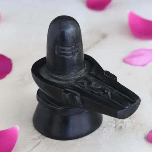 Iklauti Creation Black Marble Shiva Lingam for Worship Decor