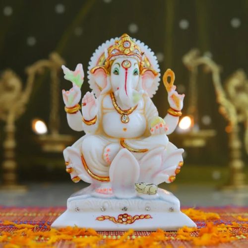 Marble Dust Ganesh Idol | Vinayaka Statue