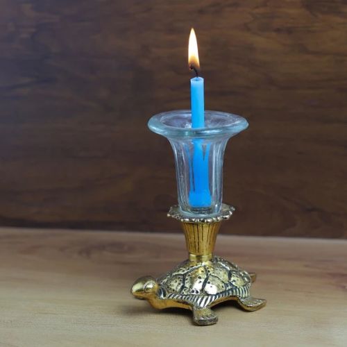Gillette Metal Turtle Candle Holder, Color : Brass-like