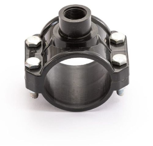 160 Mm PP Plain Threaded Black Service Saddle