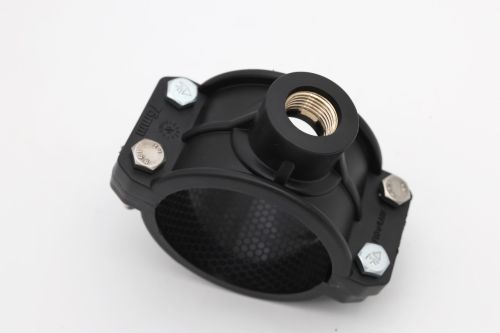 90 Mm PP Brass Threaded Black Service Saddle