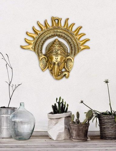 Plain Metal Pichkakiran Ganesh Statue 19*10*10 Cms for Office, Home