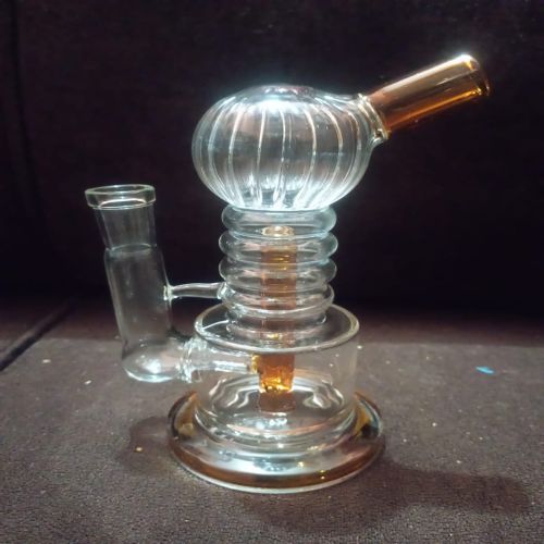 Plain Polished Hookah Glass Bongs, Color : Golden, Transparent