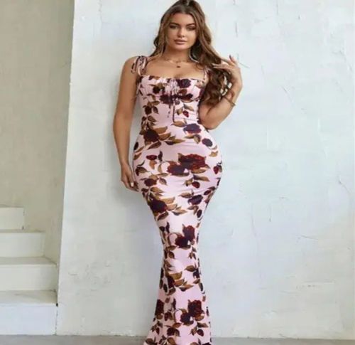 Ladies Classy Printed Bodycon Long Dresses Xs, M, Xl