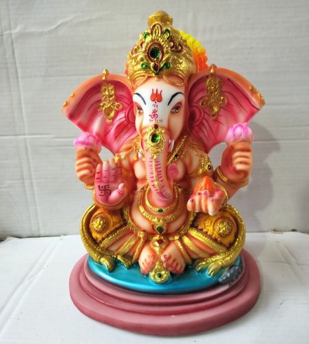 Multicolor Marble Dust Ganesha Statue for Home, Temple