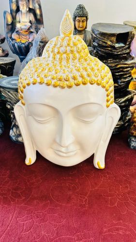 Color Coated Polyresin Buddha Face Statue Showpiece for Interior Decor