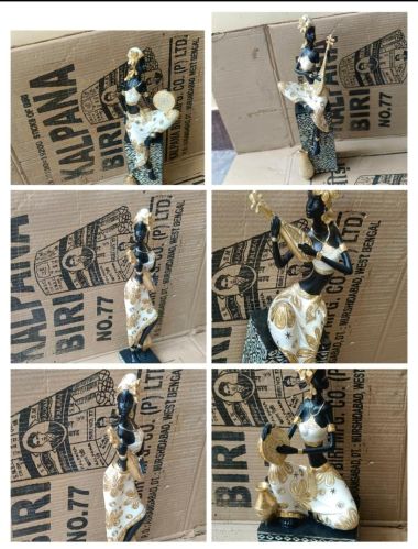 Polyresin Multicolor Lady Music Instrumental Showpiece for Home Decor