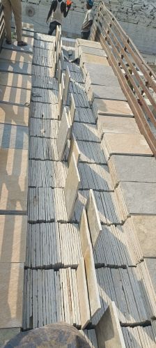 Yellow Natural Stone, Shape : Rectangular, Square For Flooring