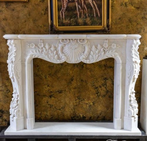 Hand Carving Antique Black Marble Fireplaces