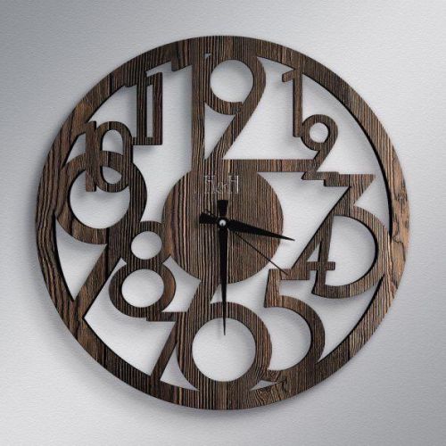 Battery Fancy Wooden Clock, Color : Brown 24x24 Inch Antique