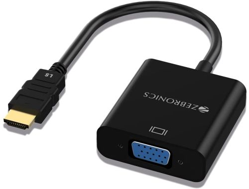 Single Zebronics HDMI to VGA Cable, Color : Black Standard