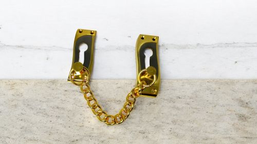 GG Brass :Polished Door Chain, Color : Golden, Silver Gold