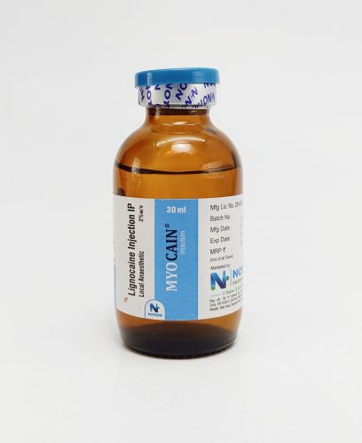 Lignocaine Injection, Brand Name : MYOCAIN, Form : Liquid