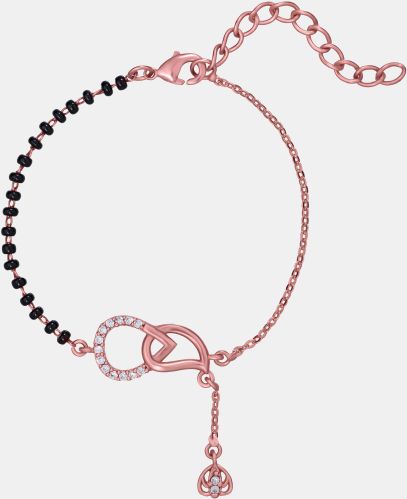 Ladies Fancy German Silver Rose Gold Zircon Adjustable Bracelet