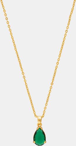 Ladies Fancy Teardrop Gold Plated Pendant With Chain