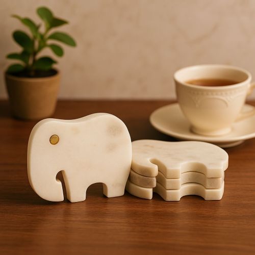 Polished Handcrafted Marble Coasters, Brand Name : Chaak design