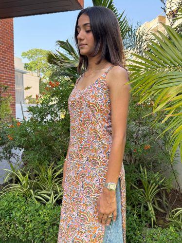 Cotton Long Printed Tunic Kurti Daily Wear Xs, S, M, XL