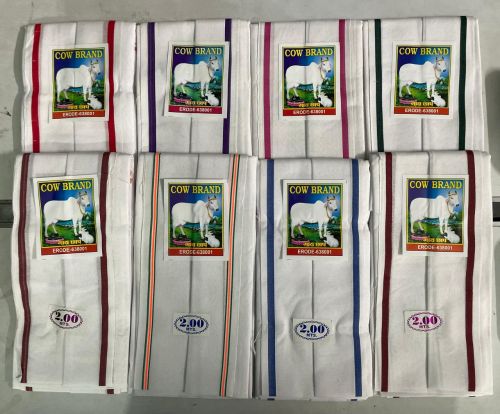 Stripped cotton mix with polyester Gamcha, Brand Name : coww