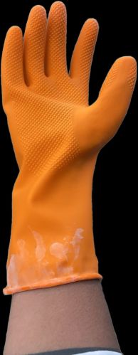 Orange Household Gloves, Brand Name : HEER PVC RUBBER PRODUCT