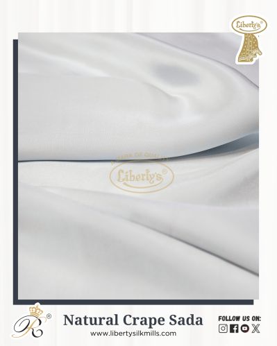 Plain Viscose Natural Crape Sada, Color : White