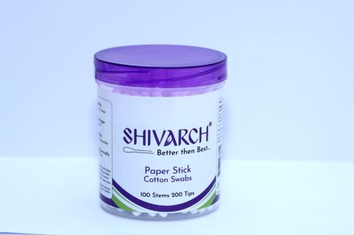 Paper Stick 100s Cotton Buds/ Swabs, Jar For Hygiene Packed