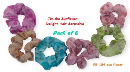 Jimishu Sunflower Delight Hair Scrunchie-RB-184-3, Color : Printed