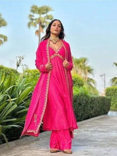 Plain Silk Palazzo Casual Wear XL