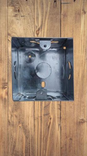 Galvanized Iron 2 Module GI Modular Electrical Box, Color : Grey