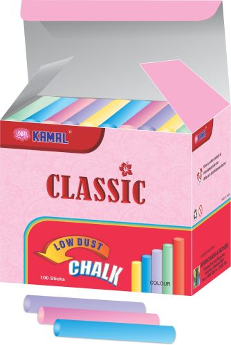 Kamal Gypsum Powder Classic Multicolor Low Dust Chalk for School