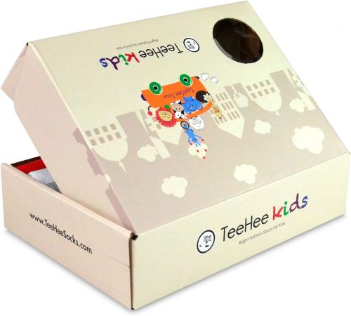 Printed Corrugated Cardboard Kids Socks Packaging Box