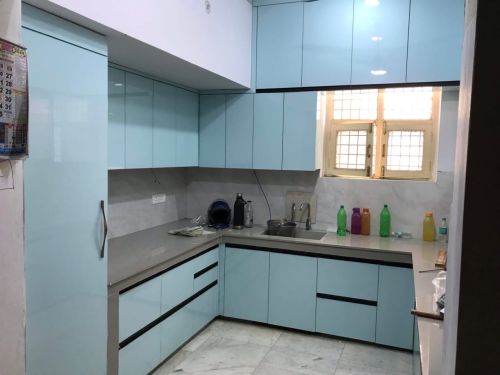 Plywood Wooden Polished Modular Kitchen for Home