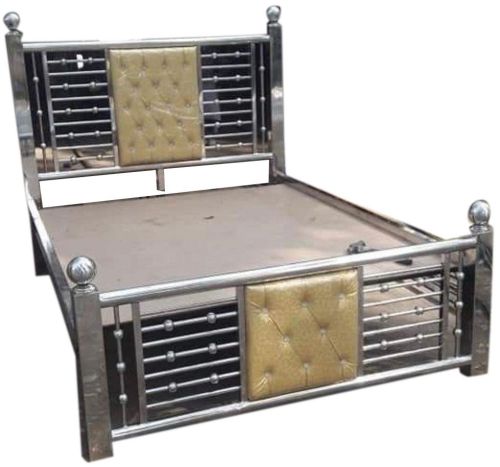 Polished Stainless Steel Double Bed, Color : Silver