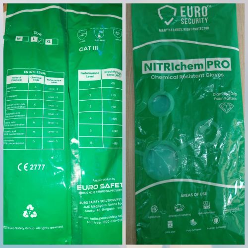 Euro Nitrile Chemical Glove, Gender : Unisex, Length : 10-15 Inches