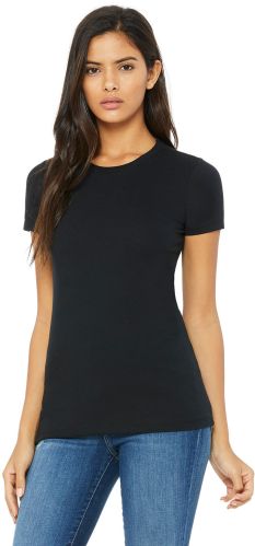 Plain Ladies Cotton Round Neck T-shirt, Color : Black